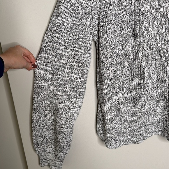 Gap Women's XL Tall Shaker-Stitch 100% Cotton Crewneck Sweater in Black & White - Picture 3 of 6
